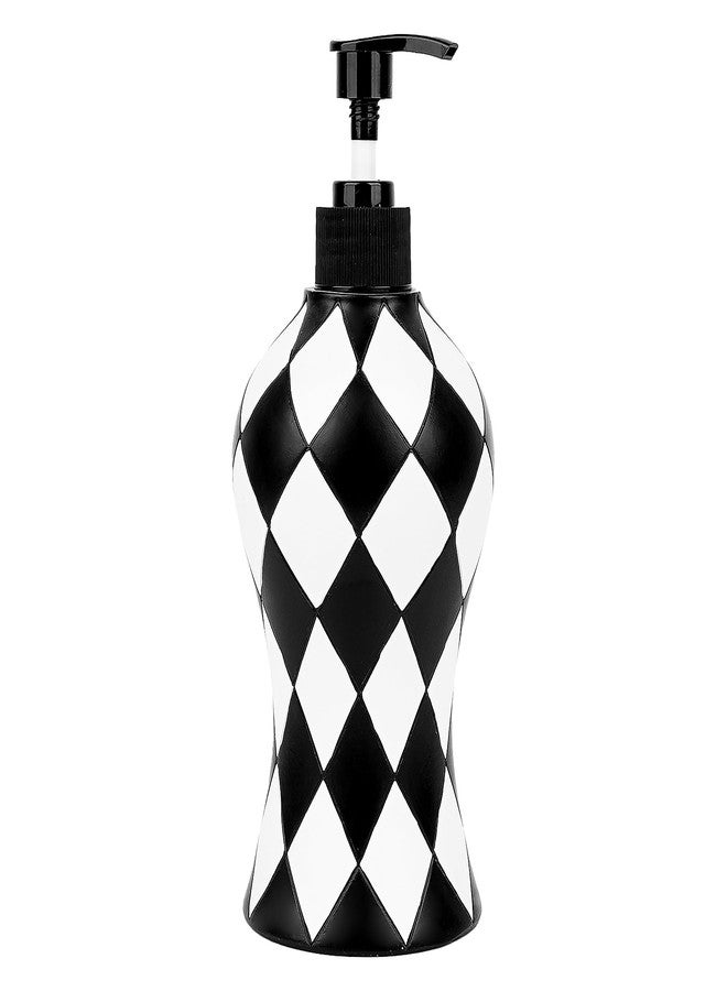 BUNCHBRAVO Elegant Diamond Soap Dispenser | 16oz Hand-Painted Resin Pump Bottle | Modern Minimalist Bathroom, Kitchen, or Vanity Counter Decor - Image 1